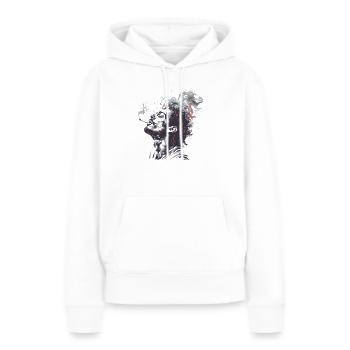 Fumer de l’herbe Cannabis Fumer du cannabis Trip Dream Joint - Sweat à capuche Premium bio Femme - blanc - Devant - Julia (174cm)
