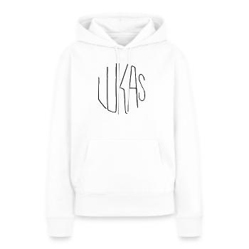 Lukas - Frauen Premium Bio Hoodie - Weiß - Vorne - Julia (174cm)