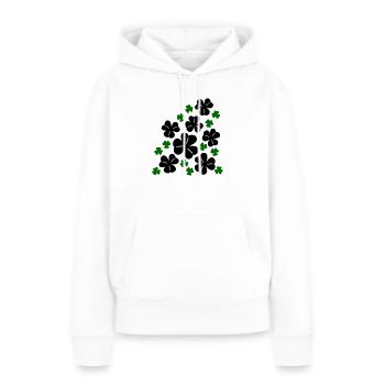 Kleeblätter - Frauen Premium Bio Hoodie - Weiß - Vorne - Julia (174cm)