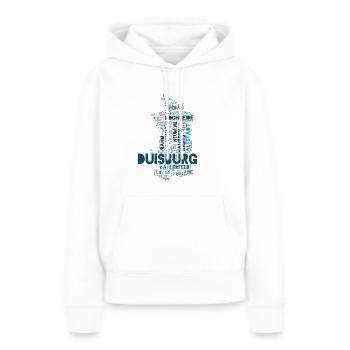 Duisburg en mots - Sweat à capuche Premium bio Femme - blanc - Devant - Julia (174cm)