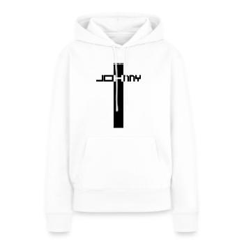 JOHNNY FOREVER H - Sweat à capuche Premium bio Femme - blanc - Devant - Julia (174cm)