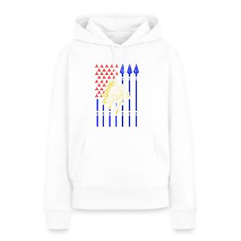 USA Amerikanischer Ureinwohner mit Flagge - Frauen Premium Bio Hoodie - Weiß - Vorne - Julia (174cm)