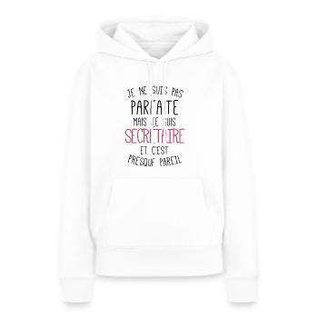 secrétaire parfaite - Sweat à capuche Premium bio Femme - blanc - Devant - Julia (174cm)