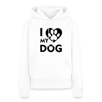 I Love my dog - Women’s Premium Organic Hoodie - white - Front - Julia (174cm)