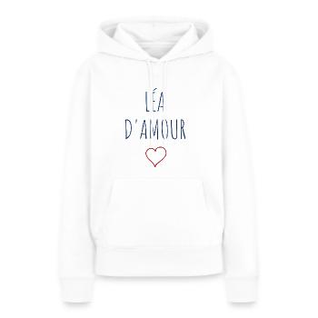 LÉA d'amour - COEUR - Sweat à capuche Premium bio Femme - blanc - Devant - Julia (174cm)