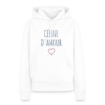 CÉLINE D'AMOUR - COEUR - Sweat à capuche Premium bio Femme - blanc - Devant - Julia (174cm)