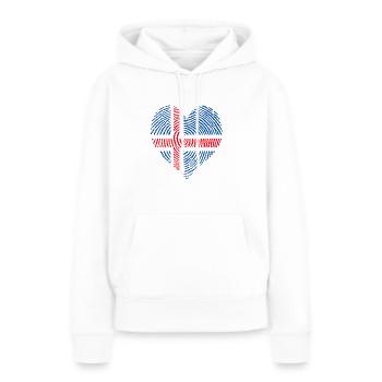 Cœur norvégien - Sweat à capuche Premium bio Femme - blanc - Devant - Julia (174cm)