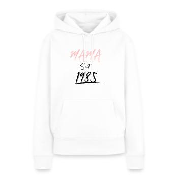 MAMA Seit 1985 - Frauen Premium Bio Hoodie - Weiß - Vorne - Julia (174cm)