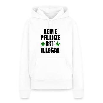 keine pflanze ist illegal - Frauen Premium Bio Hoodie - Weiß - Vorne - Julia (174cm)