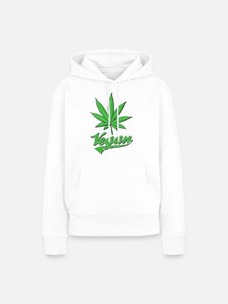 VEGAN MARIHUANA - Frauen Premium Bio Hoodie - Weiß