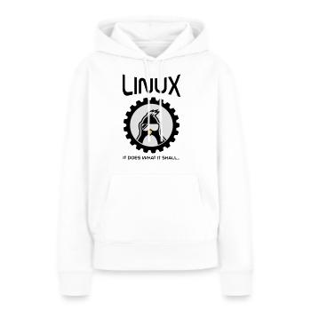 Linux fait ce qu'il doit - Sweat à capuche Premium bio Femme - blanc - Devant - Julia (174cm)