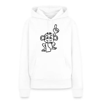 affe lustig zeigefinger - Frauen Premium Bio Hoodie - Weiß - Vorne - Julia (174cm)