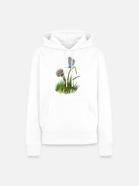 Schmetterling und Klee - Frauen Premium Bio Hoodie - Weiß