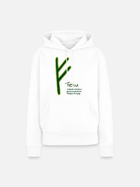 fehu - Frauen Premium Bio Hoodie - Weiß