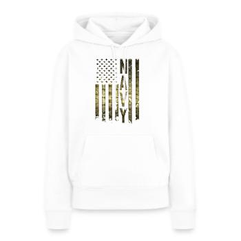 Armée militaire marine armée forces armées liberté des soldats - Sweat à capuche Premium bio Femme - blanc - Devant - Julia (174cm)