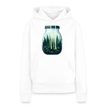 Forêt en bocal - Sweat à capuche Premium bio Femme - blanc - Devant - Julia (174cm)