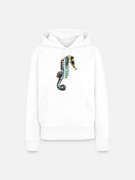 seepferdchen - Frauen Premium Bio Hoodie - Weiß