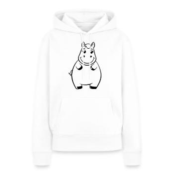 Pummeliges Pferd als Vektorgrafik - Frauen Premium Bio Hoodie - Weiß - Vorne - Julia (174cm)