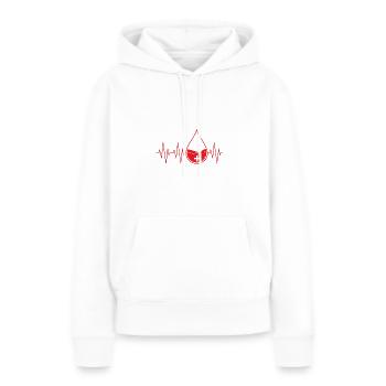 Fréquence des gouttes de sang blanc - Sweat à capuche Premium bio Femme - blanc - Devant - Julia (174cm)