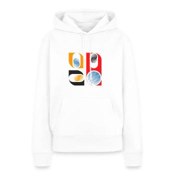 Geometrisches Muster (Formen, Bunt) - Frauen Premium Bio Hoodie - Weiß - Vorne - Julia (174cm)