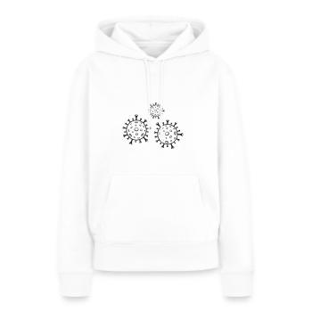 le virus - Sweat à capuche Premium bio Femme - blanc - Devant - Julia (174cm)