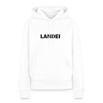 Landei - Frauen Premium Bio Hoodie - Weiß - Vorne - Julia (174cm)