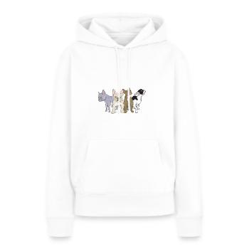 Französische Bulldoggen - Frauen Premium Bio Hoodie - Weiß - Vorne - Julia (174cm)