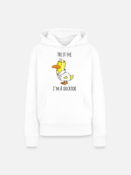 Ducktor - Frauen Premium Bio Hoodie - Weiß