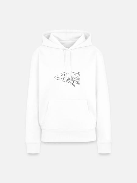 Hecht lineart - Frauen Premium Bio Hoodie - Weiß
