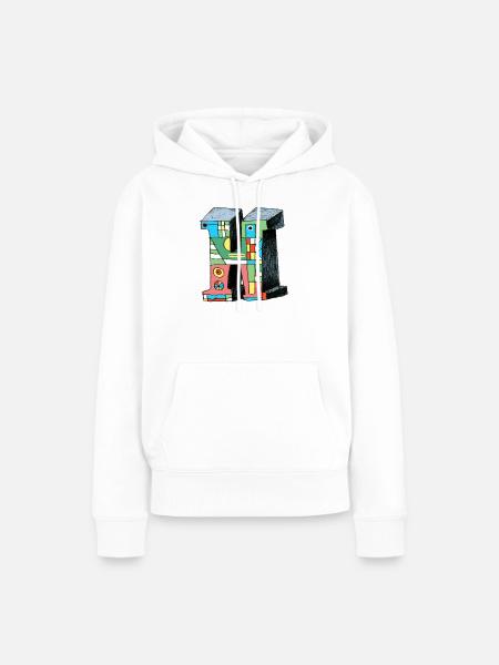 Buchstabe H - Frauen Premium Bio Hoodie - Weiß