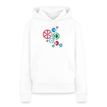 Neun Zahnräder - Frauen Premium Bio Hoodie - Weiß - Vorne - Julia (174cm)