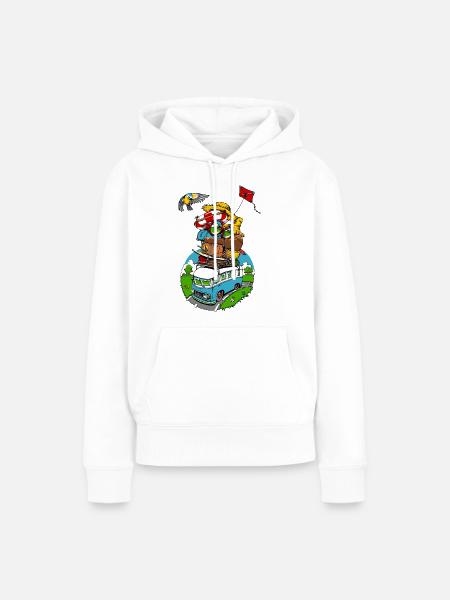 all around the world II - Frauen Premium Bio Hoodie - Weiß