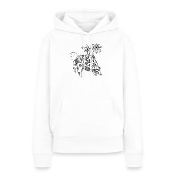 Schildkröte mit Insel auf dem Rücken - Frauen Premium Bio Hoodie - Weiß - Vorne - Julia (174cm)
