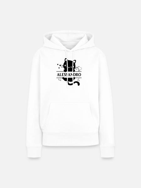 t-shirt Alessandro t shirt cat gift idea cat cat - Women’s Premium Organic Hoodie - white