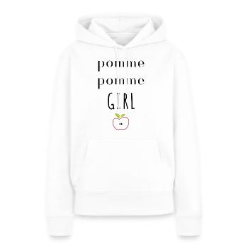 Pomme pomme girl - Sweat à capuche Premium bio Femme - blanc - Devant - Julia (174cm)