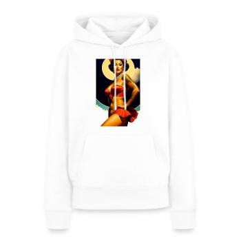 Danseuse exotique hawaïenne de style rétro - Sweat à capuche Premium bio Femme - blanc - Devant - Julia (174cm)