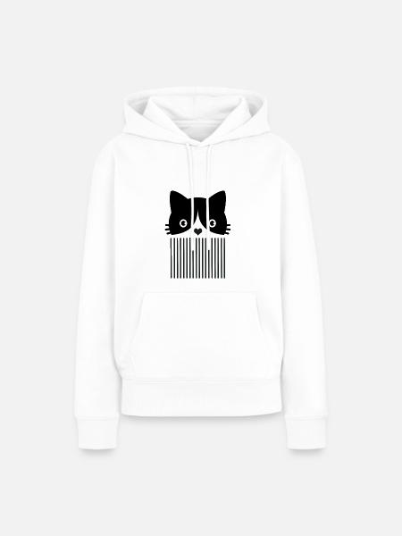 Katze Design - Frauen Premium Bio Hoodie - Weiß