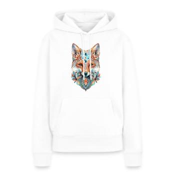 Fuchs Aquarell Mandala Yoga Waldtier Spirituell - Frauen Premium Bio Hoodie - Weiß - Vorne - Julia (174cm)