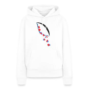 Ojolagrimas Amore - Sweat à capuche Premium bio Femme - blanc - Devant - Julia (174cm)