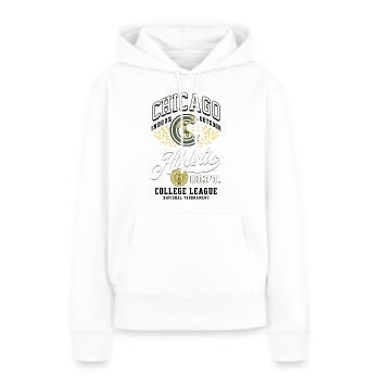 Chicago Athletic - Frauen Premium Bio Hoodie - Weiß - Vorne - Julia (174cm)