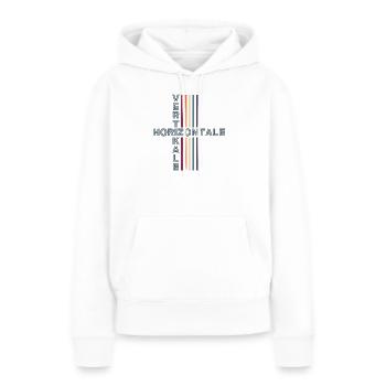 Horizontal Vertical Retro Vintage - Sweat à capuche Premium bio Femme - blanc - Devant - Julia (174cm)