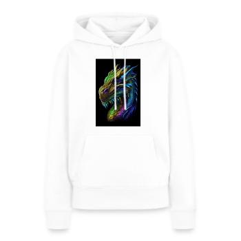 weiblicher Drache - Frauen Premium Bio Hoodie - Weiß - Vorne - Julia (174cm)