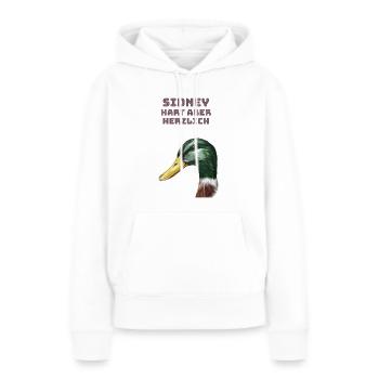 Sidney - hart aber herzlich. - Frauen Premium Bio Hoodie - Weiß - Vorne - Julia (174cm)