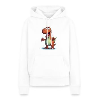 Caricature d’un tyranosaure. Généré par l’IA - Sweat à capuche Premium bio Femme - blanc - Devant - Julia (174cm)
