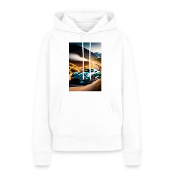 Autorennen - Frauen Premium Bio Hoodie - Weiß - Vorne - Julia (174cm)