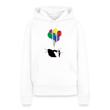 Balloon - Sweat à capuche Premium bio Femme - blanc - Devant - Julia (174cm)