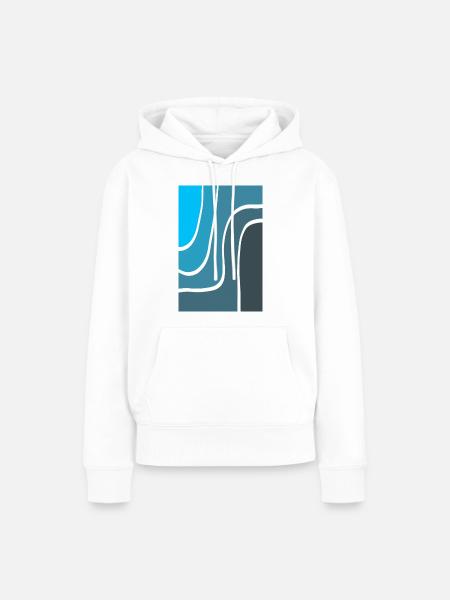 Blue Wave - Frauen Premium Bio Hoodie - Weiß