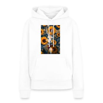 Lapin blanc - Sweat à capuche Premium bio Femme - blanc - Devant - Julia (174cm)
