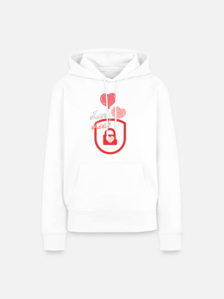 LockHeart - Frauen Premium Bio Hoodie - Weiß