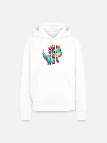 Dinosaurier - Frauen Premium Bio Hoodie - Weiß